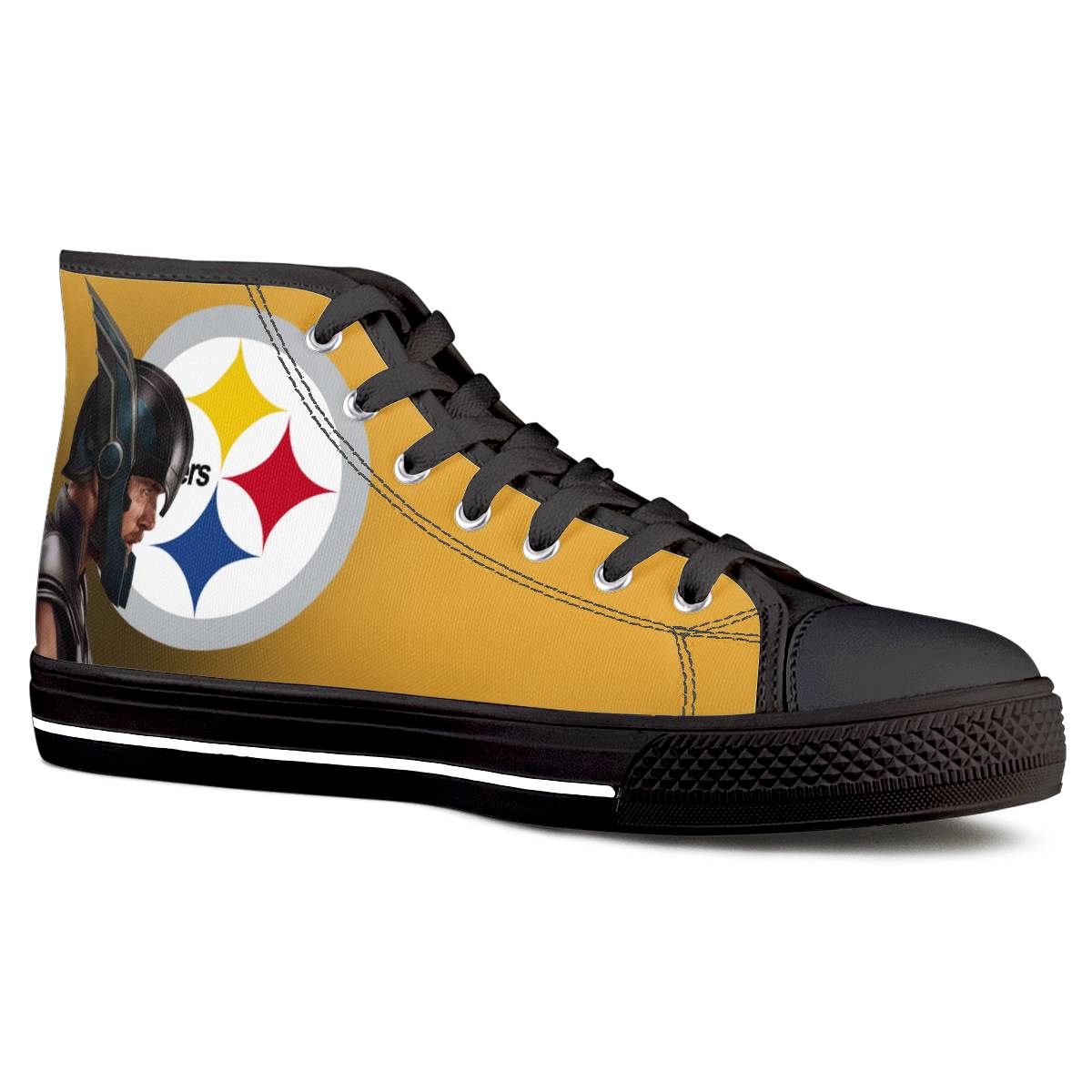 Men's Pittsburgh Steelers High Top Canvas Sneakers 007